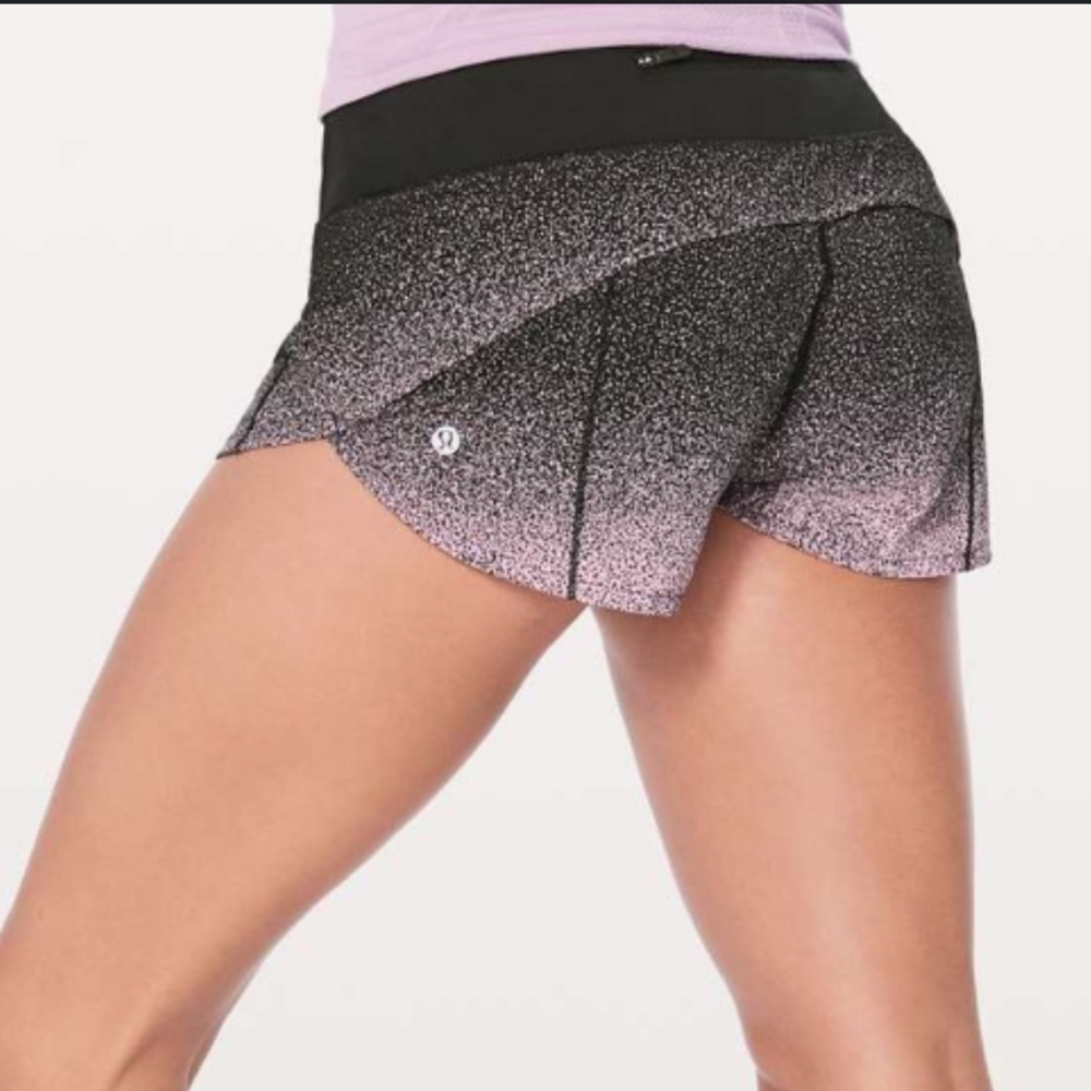 Pink and Black Ombré Lululemon Speed Up 2.5” Size 4 Shorts. Perfect Condition